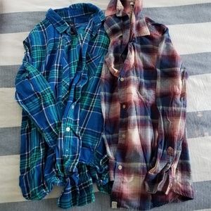 American Eagle Flannel 3 Shirt Bundle